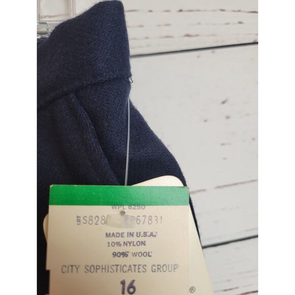 NWT VTG Rrrrruss Togs Navy Blue Wool Blend Career Casual Pants Women's Size 16 - Picture 9 of 15